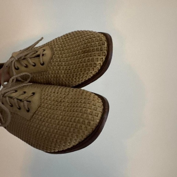 Men's Peeples Woven Loafer Italian Leather Vintage Cream Tan 13 Lace up - Picture 5 of 8